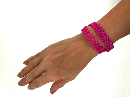 Pink Maddie Crochet Handmade Double Bracelet & Chocker