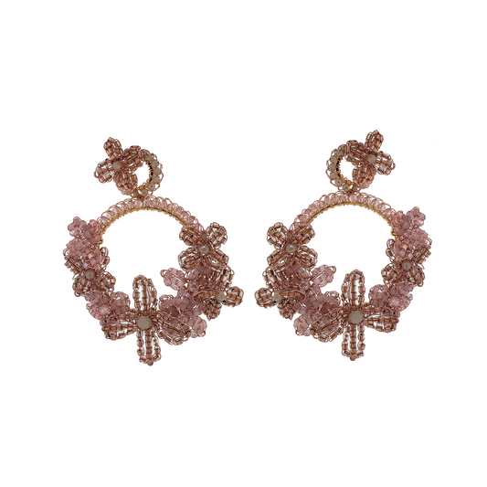 Blush Garden Large Handmade Crochet Earrings
