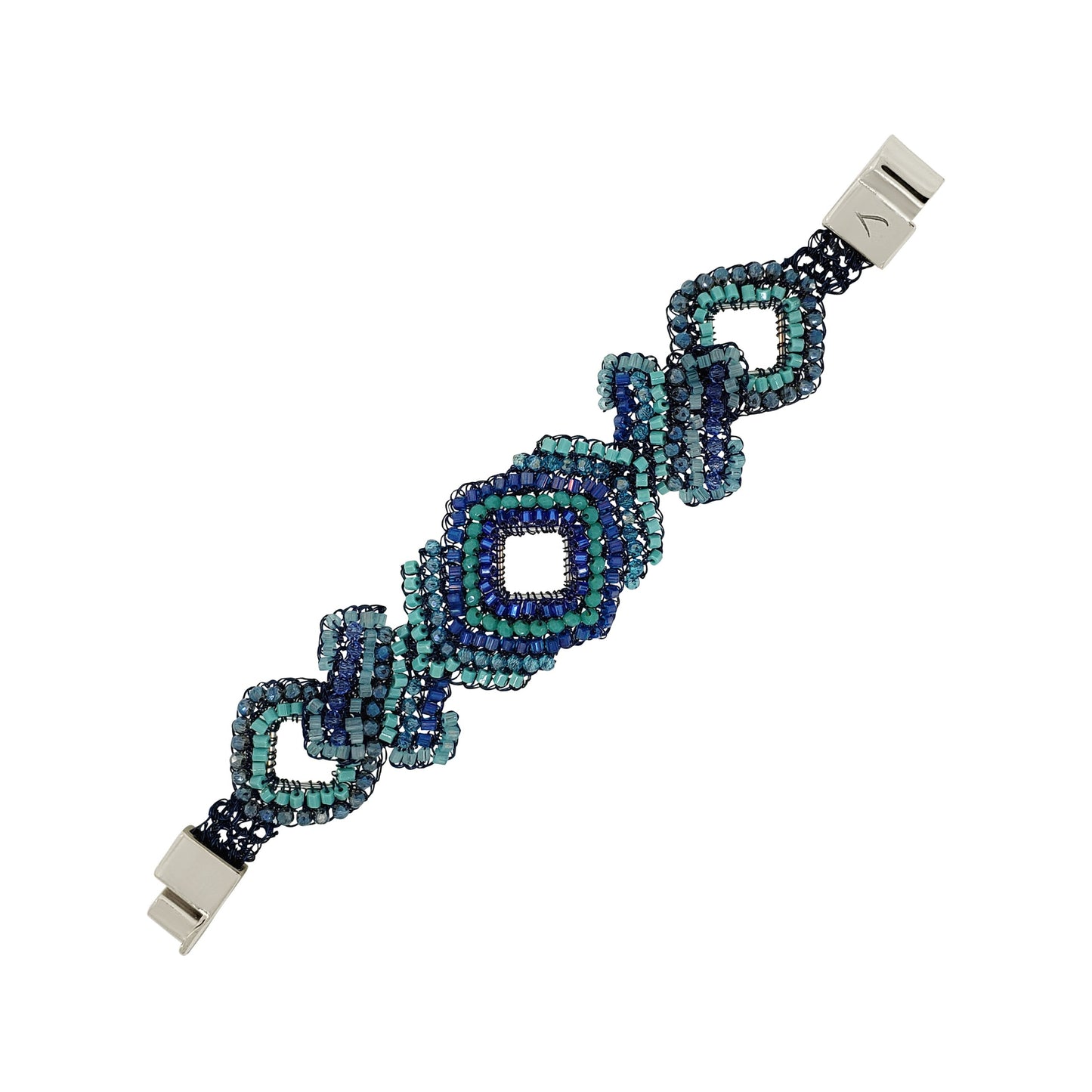 Denim Blue Mix Puzzle Maxi Handmade Crochet