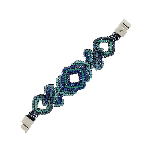 Denim Blue Mix Puzzle Maxi Handmade Crochet