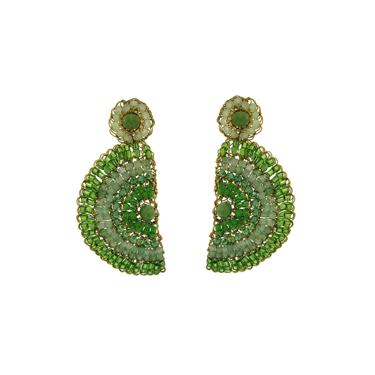 Mint Green Half Mandala Handmade Crochet Earrings