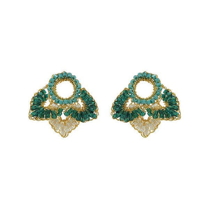 Ocean Teal Mix Mermaid Mini Posts Handmade Earrings