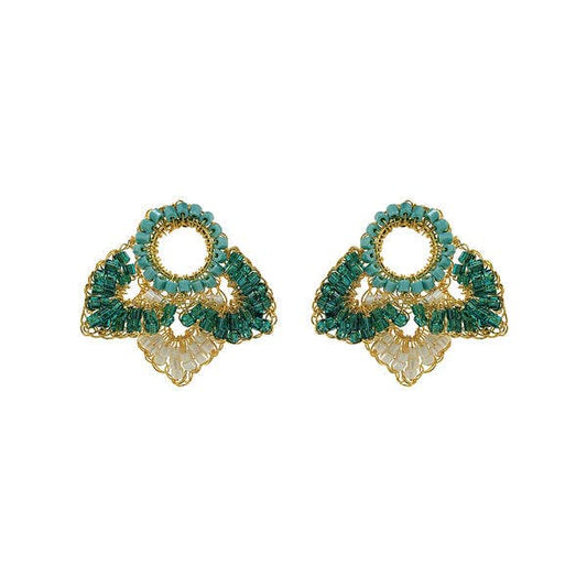 Ocean Teal Mix Mermaid Mini Posts Handmade Earrings