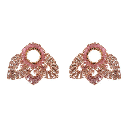 Rose Quartz Mix Mermaid Mini Posts Handmade Crochet Earrings