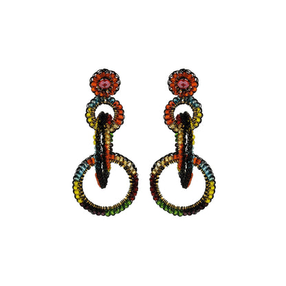 Multi & Black Grace Handmade Crochet Earrings