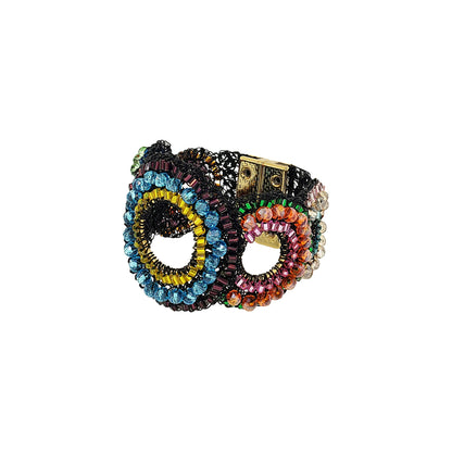 Multi & Black Gush Handmade Crochet Bracelet