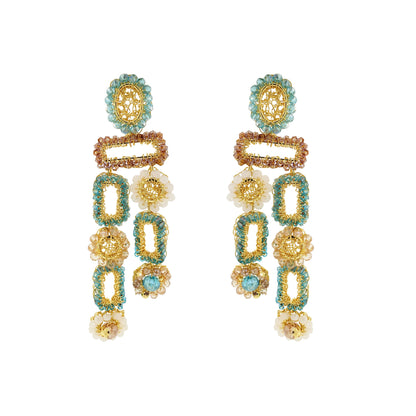 Seafoam Blue Mix Tyche Handmade Crochet Earrings