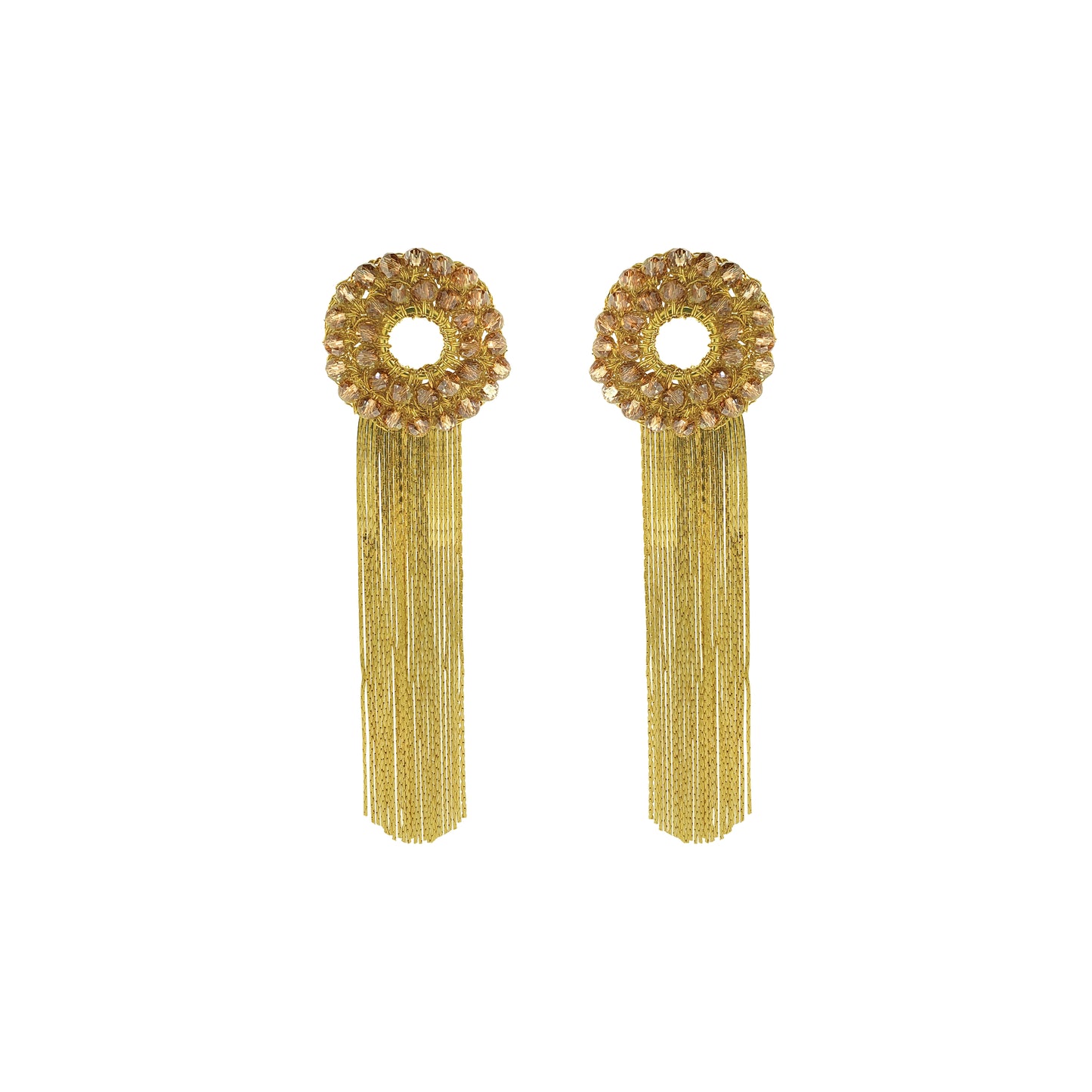 Amber & Gold Sadie Handmade Crochet Earrings