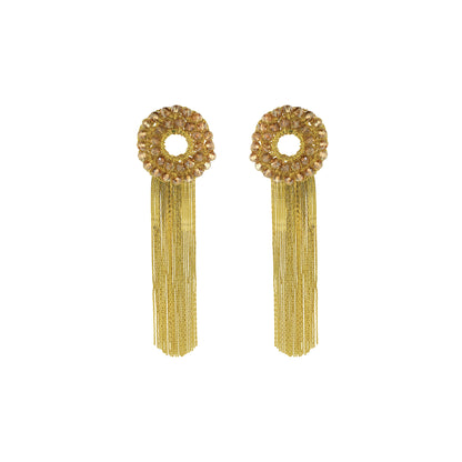 Amber & Gold Sadie Handmade Crochet Earrings