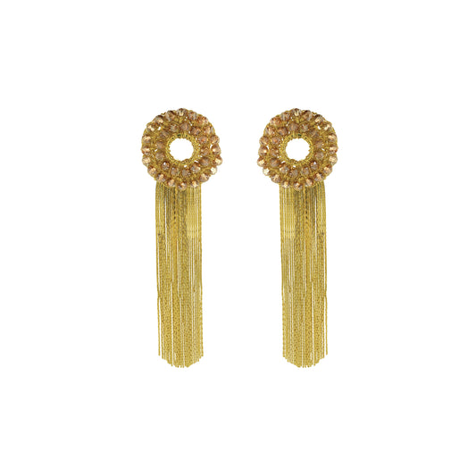 Amber & Gold Sadie Handmade Crochet Earrings