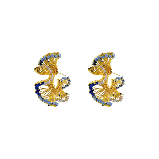 Sky Blue Mix Rio Hoops Handmade Crochet Earrings