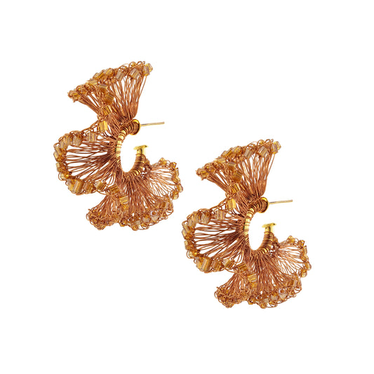 Bronze Amber Mix Rio Hoops Handmade Earrings