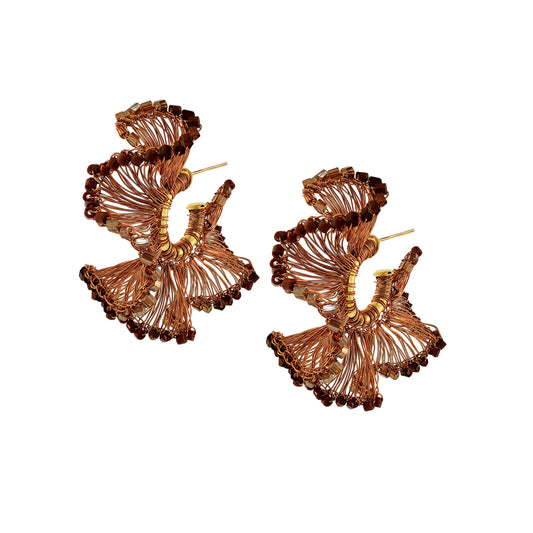 Mocha Mix Rio Hoops Handmade Earrings