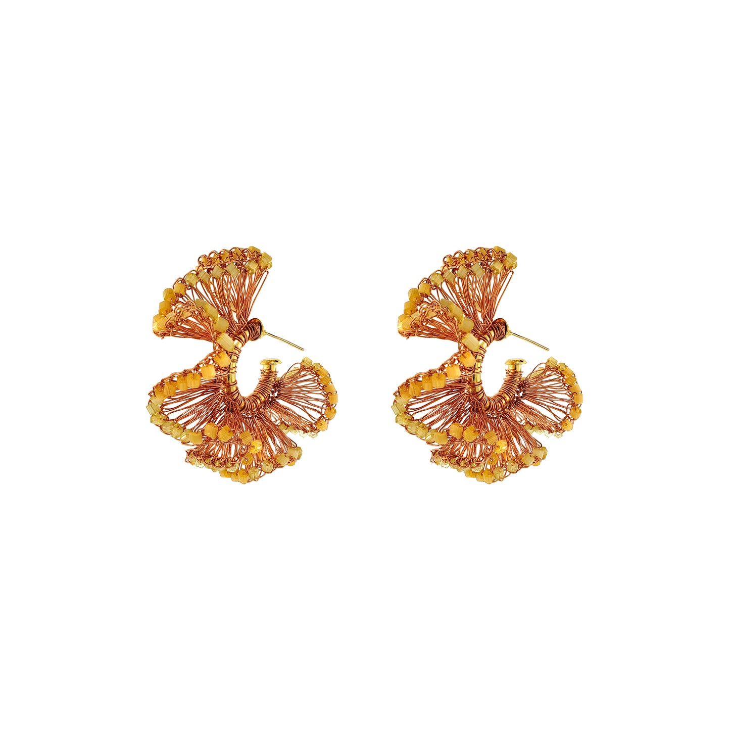 Butter Yellow Mix Rio Hoops Handmade Crochet Earrings