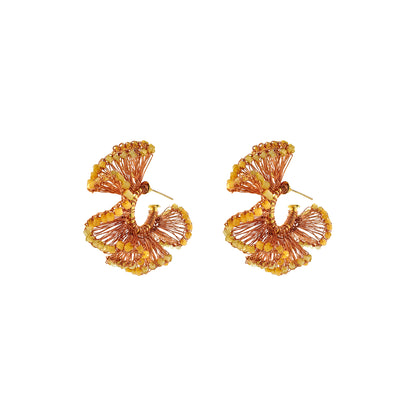 Butter Yellow Mix Rio Hoops Handmade Crochet Earrings