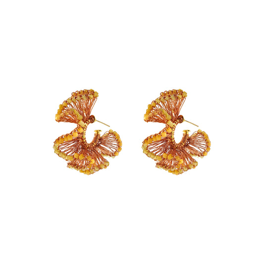 Butter Yellow Mix Rio Hoops Handmade Crochet Earrings