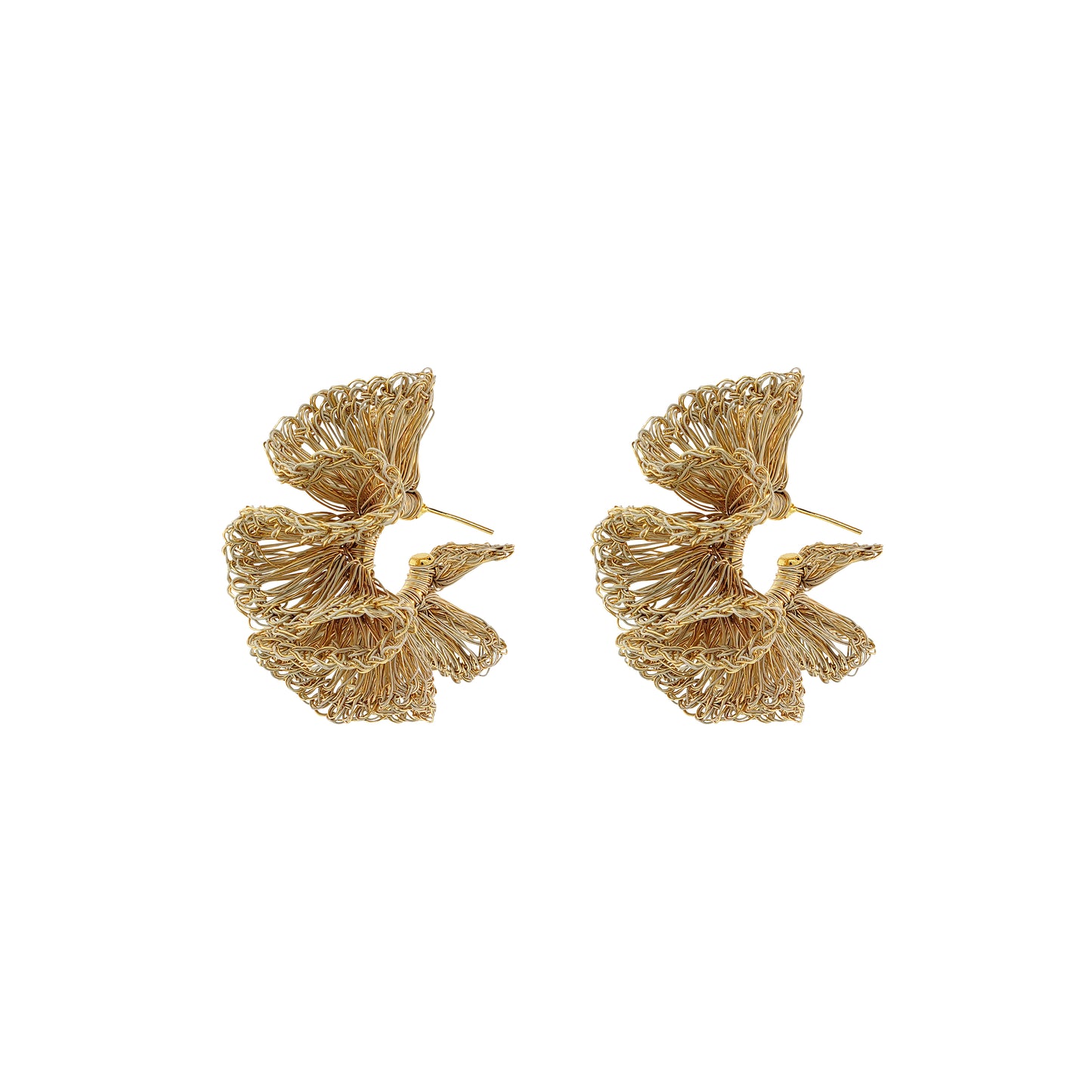 Vintage Gold Rio Hoops Handmade Crochet Earrings