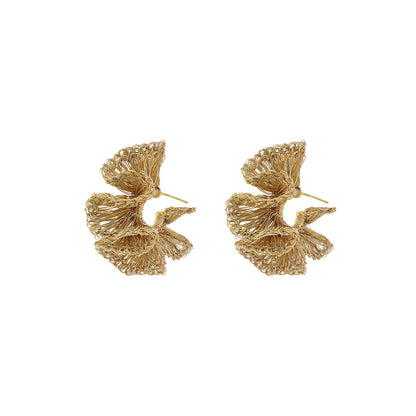Vintage Gold Rio Hoops Handmade Crochet Earrings