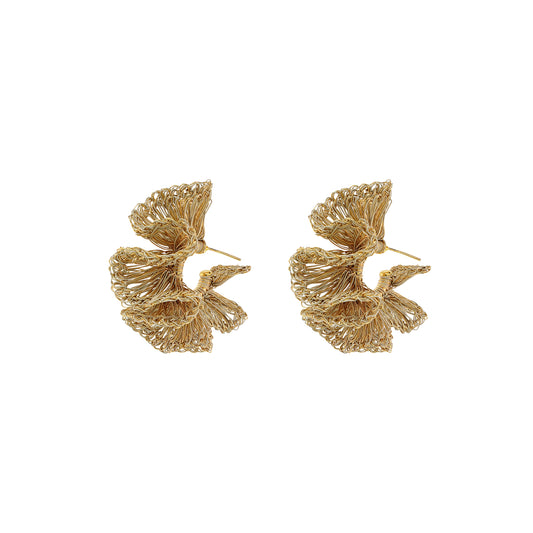 Vintage Gold Rio Hoops Handmade Crochet Earrings