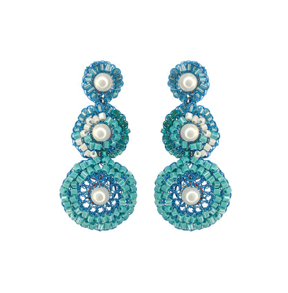 Ocean Blue Mix Skylar Handmade Crochet Earrings