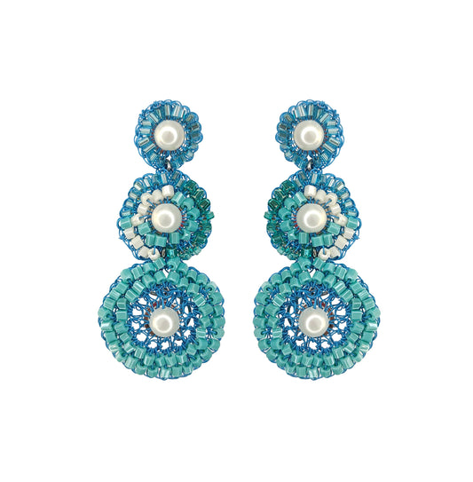 Ocean Blue Mix Skylar Handmade Crochet Earrings