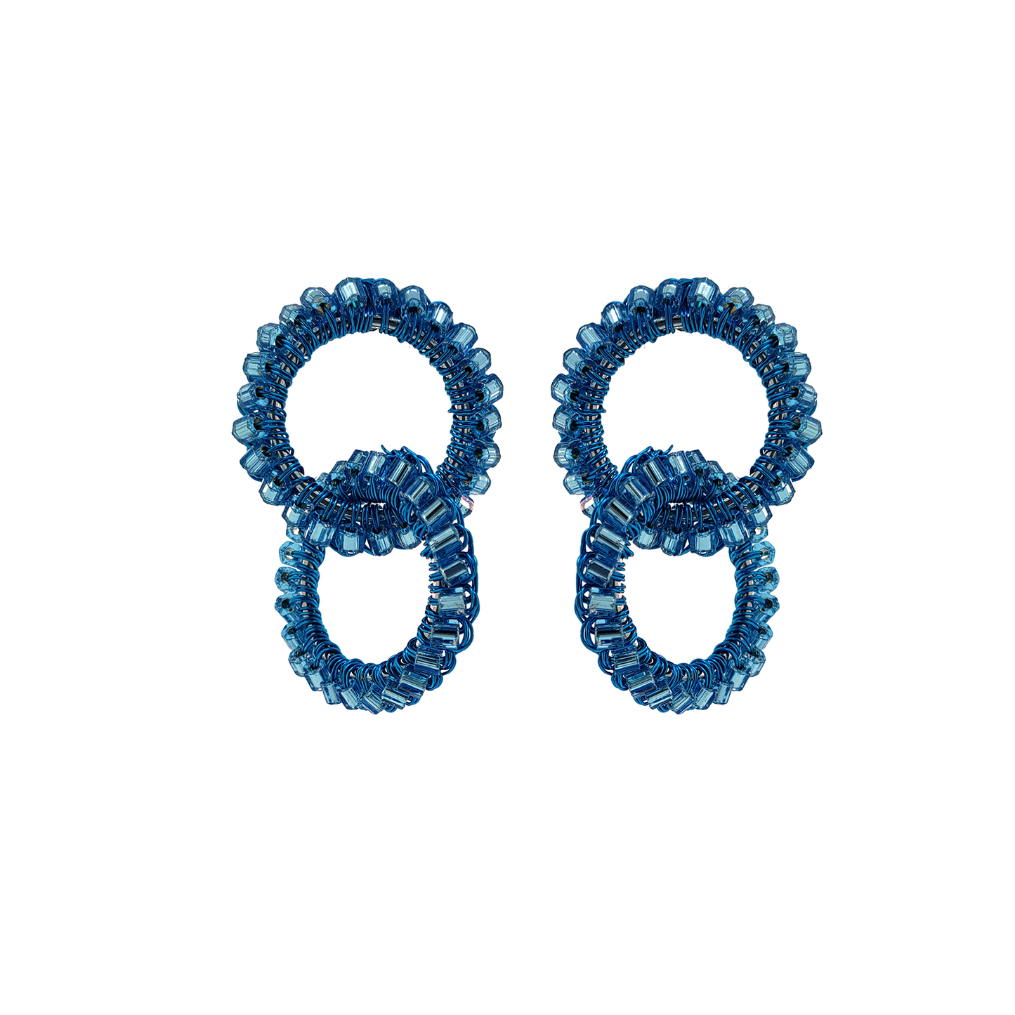 Neon Blue Nova Handmade Crochet Earrings