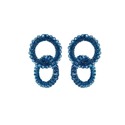 Neon Blue Nova Handmade Crochet Earrings