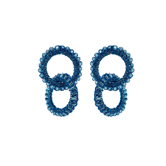 Neon Blue Nova Handmade Crochet Earrings