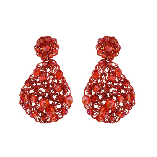 Red Velvet Aurora Handmade Crochet Earrings