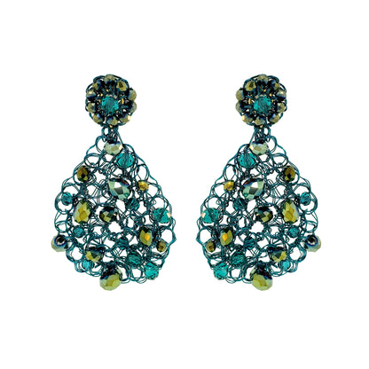 Teal Mix Aurora Handmade Crochet Earrings