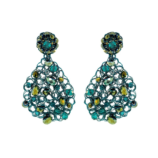 Teal Mix Aurora Handmade Crochet Earrings