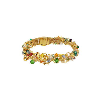 Multi & Gold Hera Handmade Crochet Bracelet