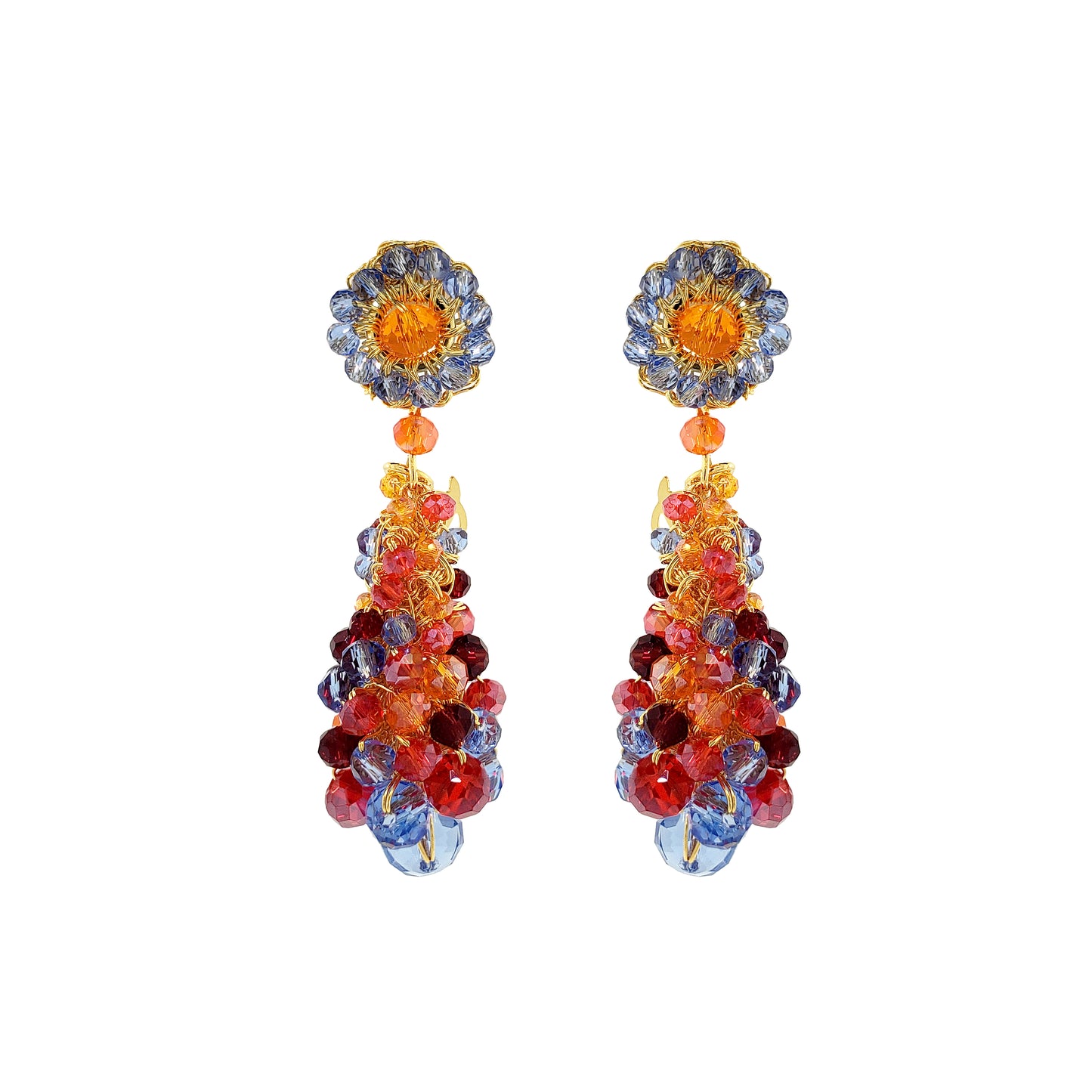 Sunrise Mix Zoe Drop Handmade Crochet Earrings
