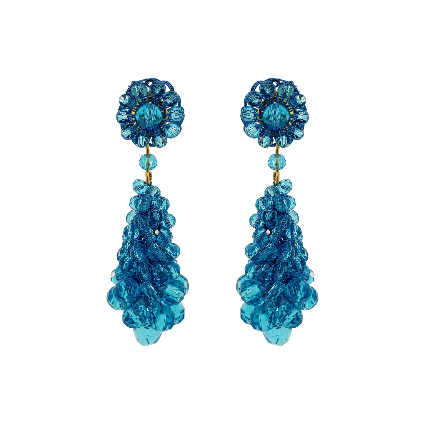 Sky Blue Zoe Drop Handmade Crochet Earrings