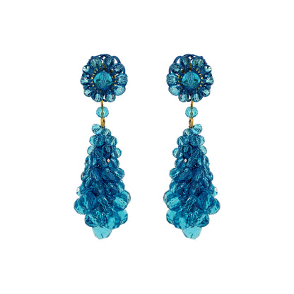 Sky Blue Zoe Drop Handmade Crochet Earrings