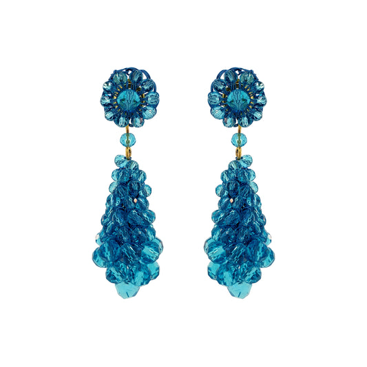 Sky Blue Zoe Drop Handmade Crochet Earrings