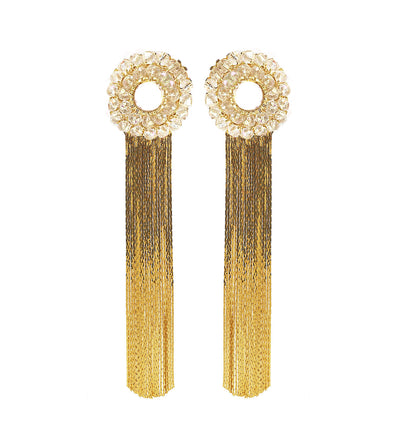 Clear & Gold Sadie Handmade Crochet Earrings