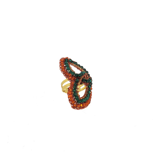 Mystic Amber Mix Kai Handmade Crochet Ring