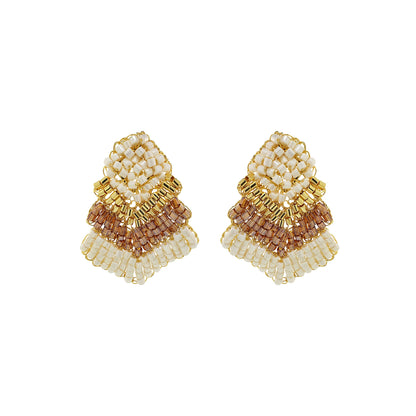Golden Mix Chevron Mini Handmade Crochet Earrings