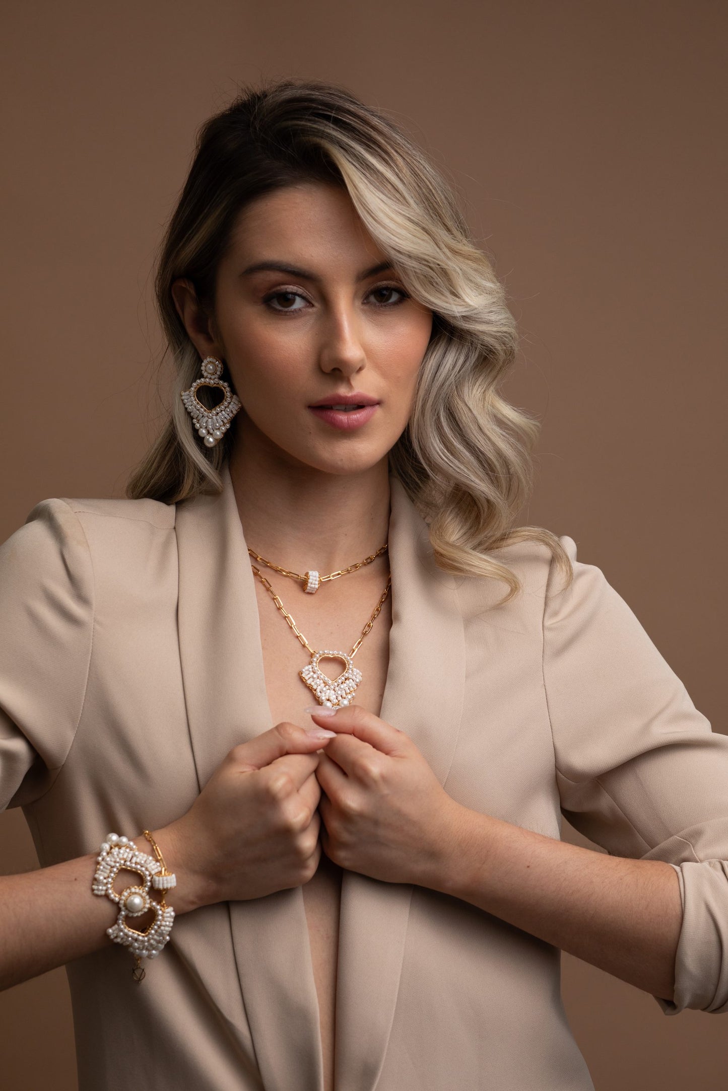 Pearl & Gold Queen's Heart Handmade Crochet