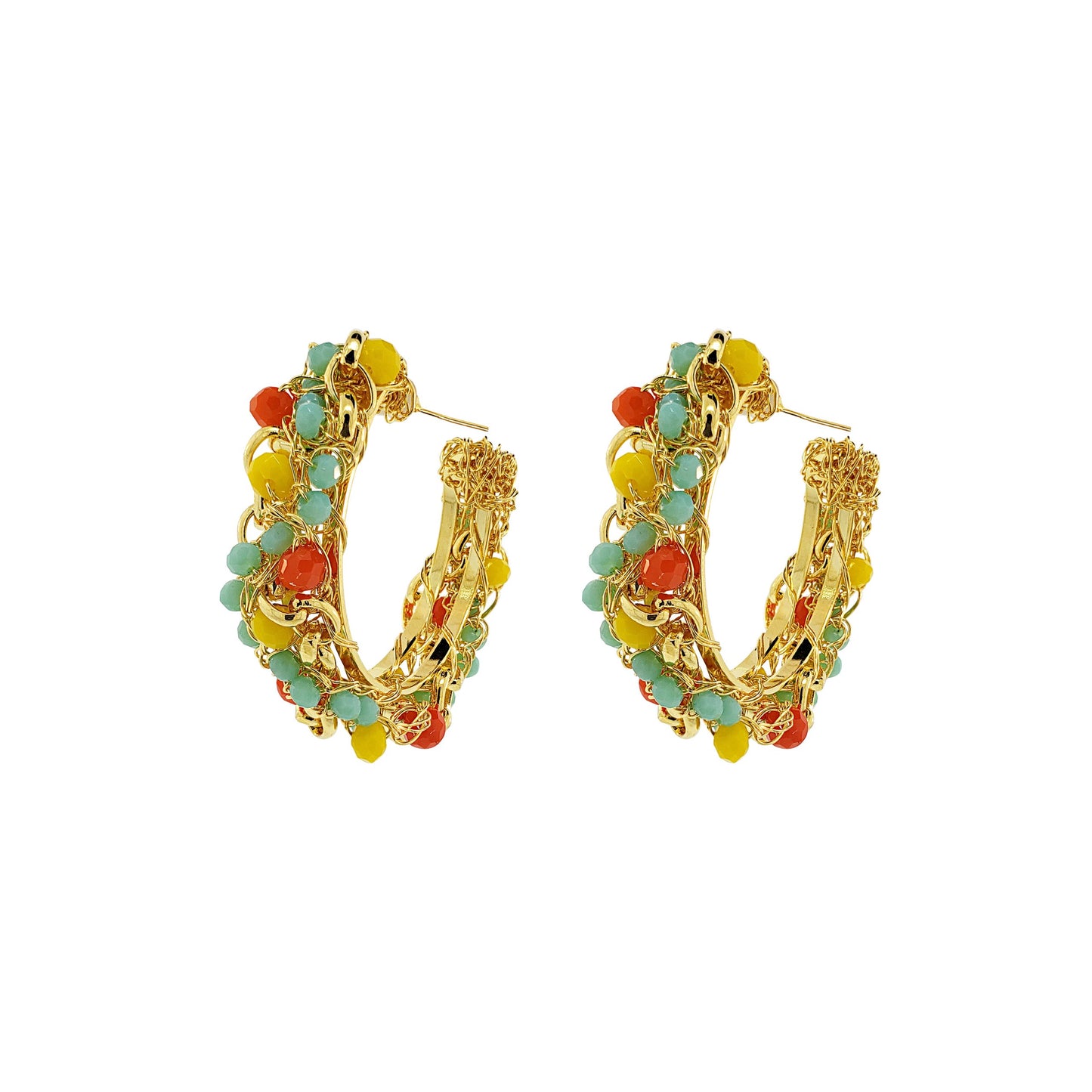 Summer Vibe Mix Hera Hoops Handmade Crochet Earrings