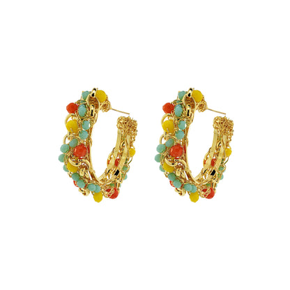 Summer Vibe Mix Hera Hoops Handmade Crochet Earrings