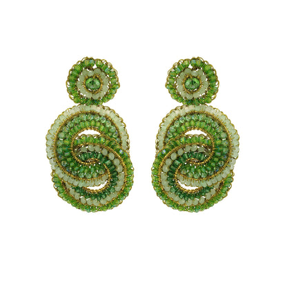 Jade Green Mix Loki Handmade Crochet Earrings