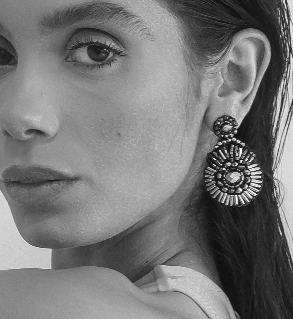 Royal Blue Mix Bishop Handmade Crochet Earrings