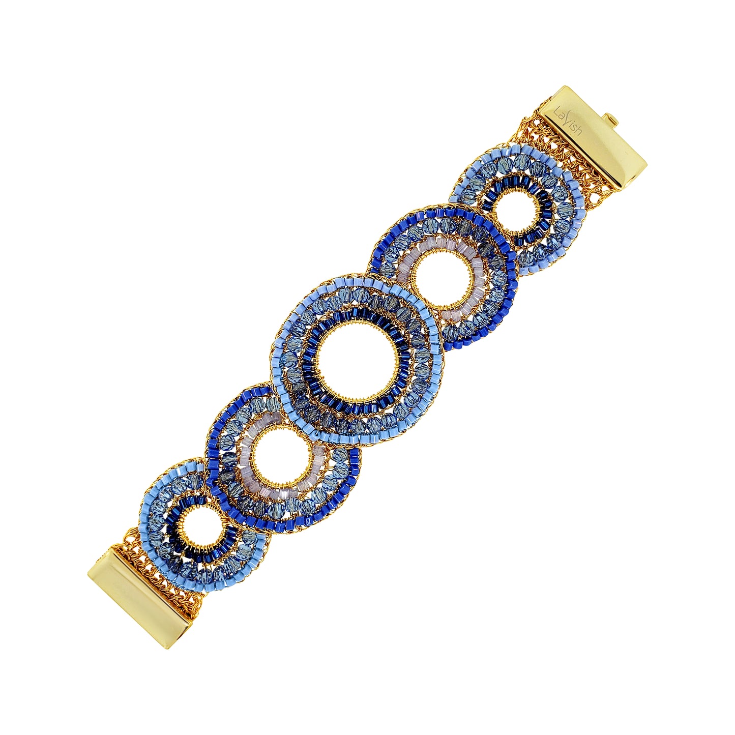 Sky Blue Mix Gush Handmade Crochet Bracelet