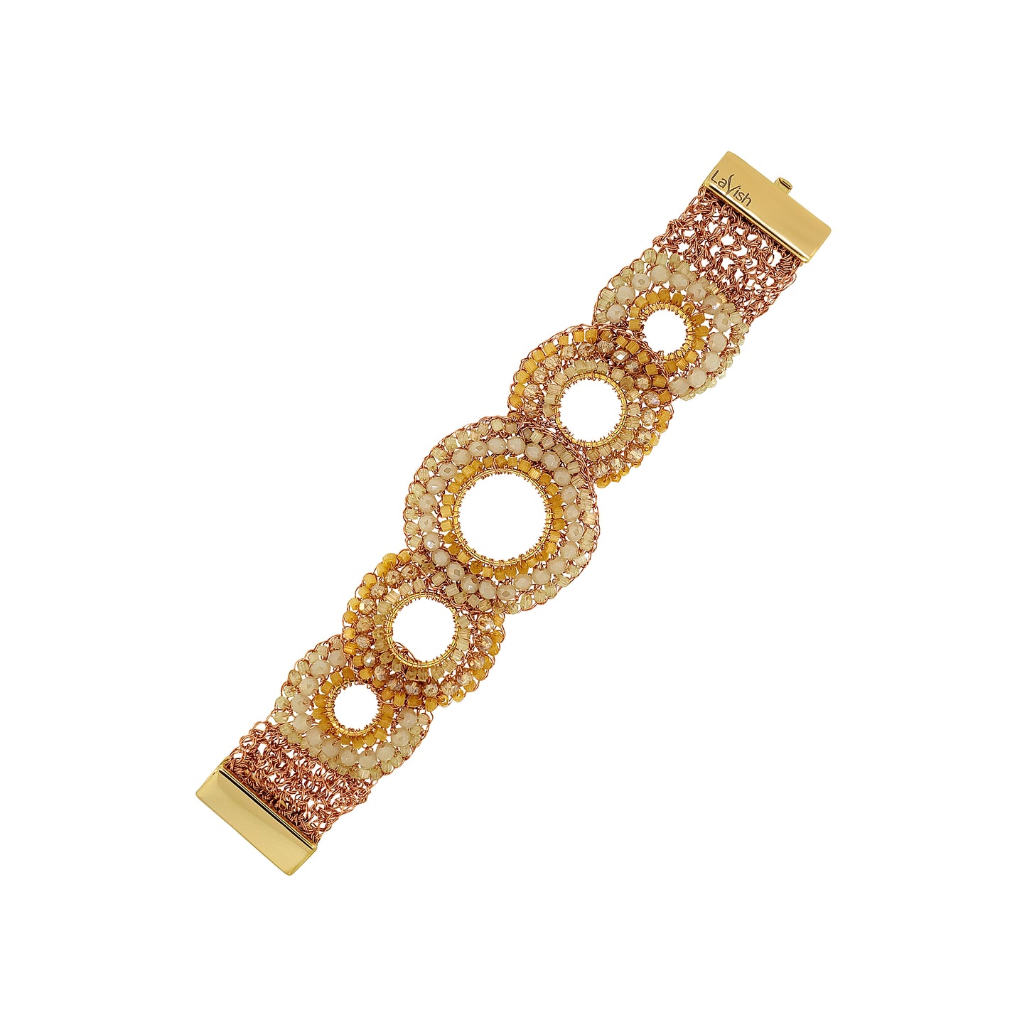 Butter Yellow Mix Gush Handmade Crochet Bracelet