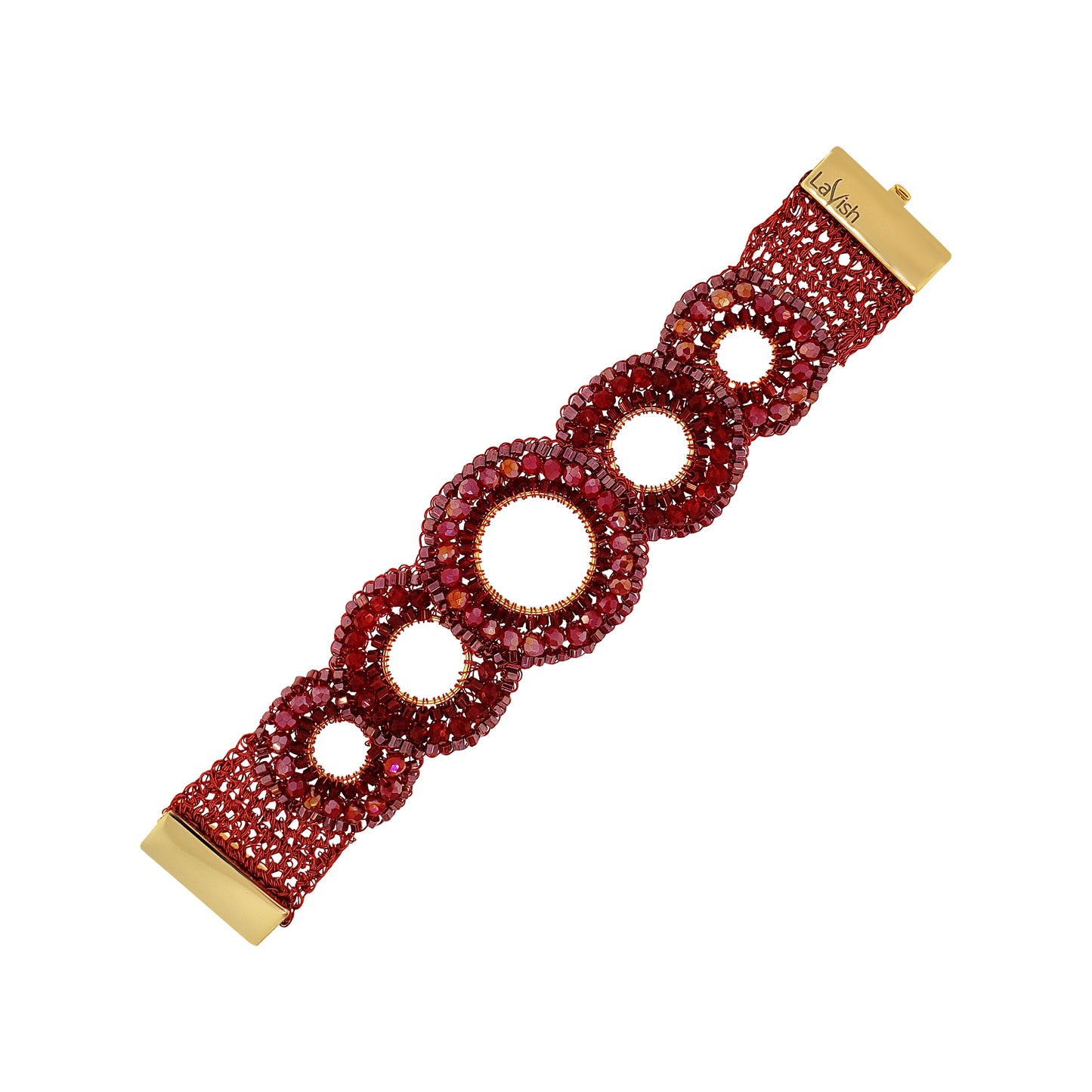 Burgundy Mix Gush Handmade Crochet Bracelet