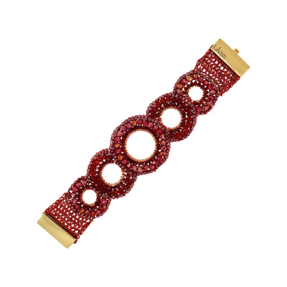 Burgundy Mix Gush Handmade Crochet Bracelet