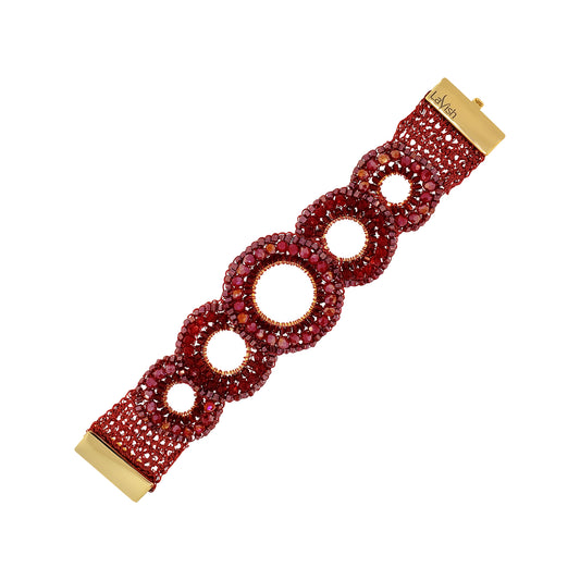Burgundy Mix Gush Handmade Crochet Bracelet