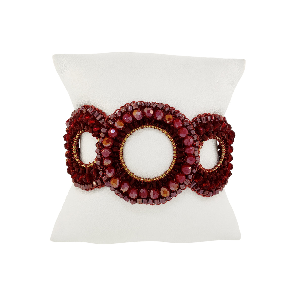 Burgundy Mix Gush Handmade Crochet Bracelet